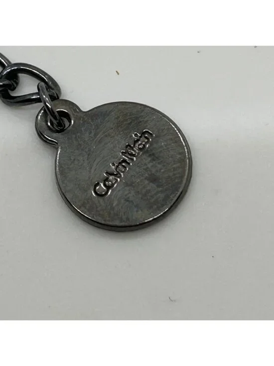 Calvin Klein Multi-Strand Layered Statement Necklace Gunmetal & Silver Chain Wit - Picture 11 of 11